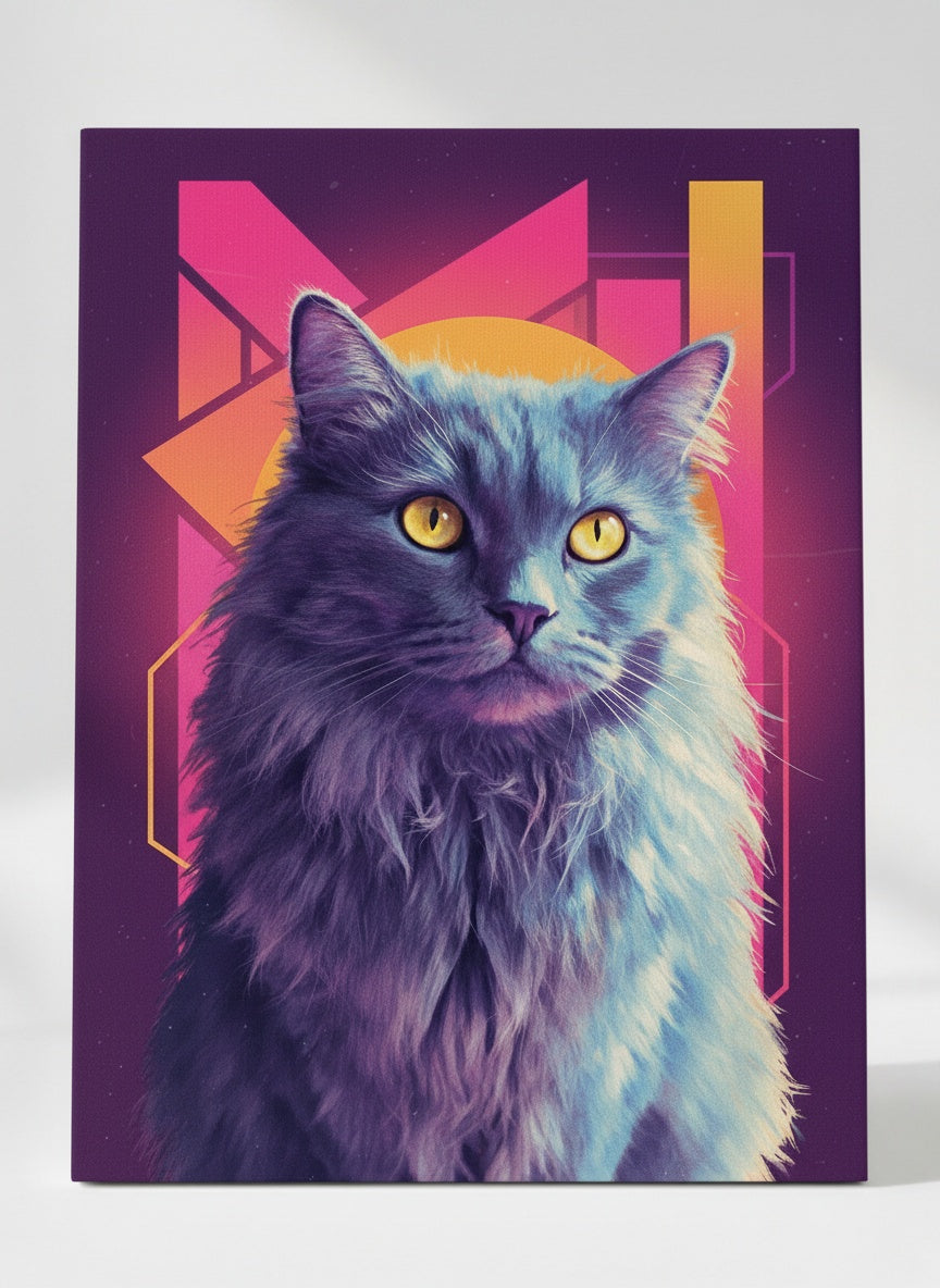 Portret ze zdjęcia w stylu 80s - na płótnie