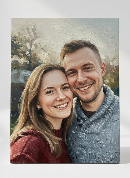 Portret ze zdjęcia w stylu Realistic Oil Painting - na płótnie
