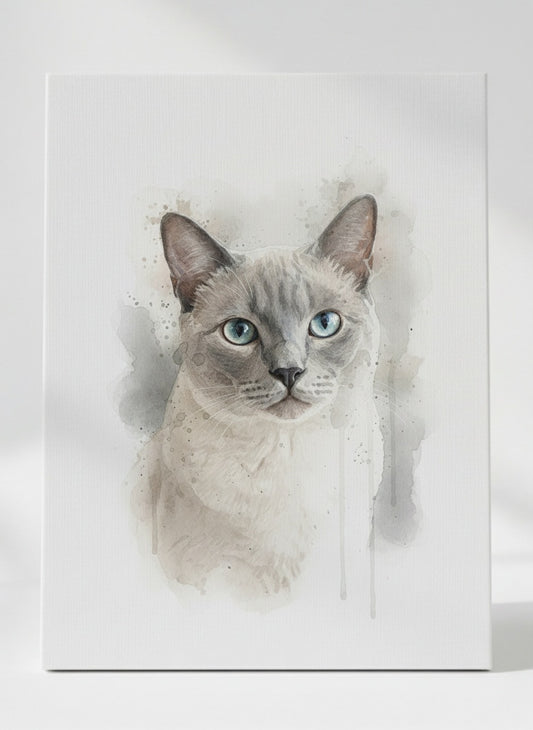 Portret ze zdjęcia w stylu Watercolor Art - na płótnie