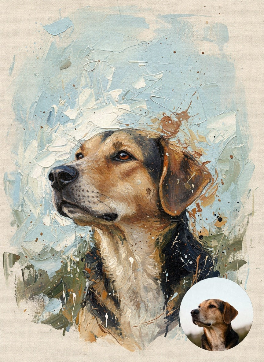 Portret ze zdjęcia w stylu Abstract Expressionism - na płótnie