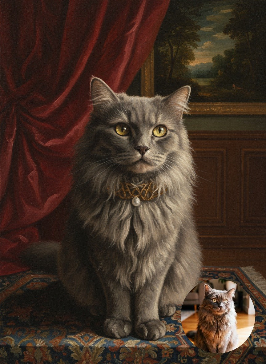 Portret ze zdjęcia w stylu Baroque Elegance - na płótnie