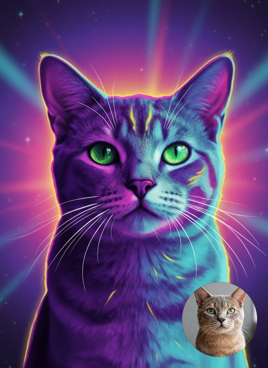 Portret ze zdjęcia w stylu 80s - na płótnie