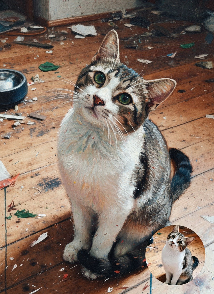 Portret ze zdjęcia w stylu Abstract Expressionism - na płótnie