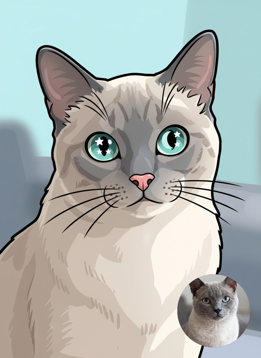 Portret ze zdjęcia w stylu Cartoon Style - na płótnie